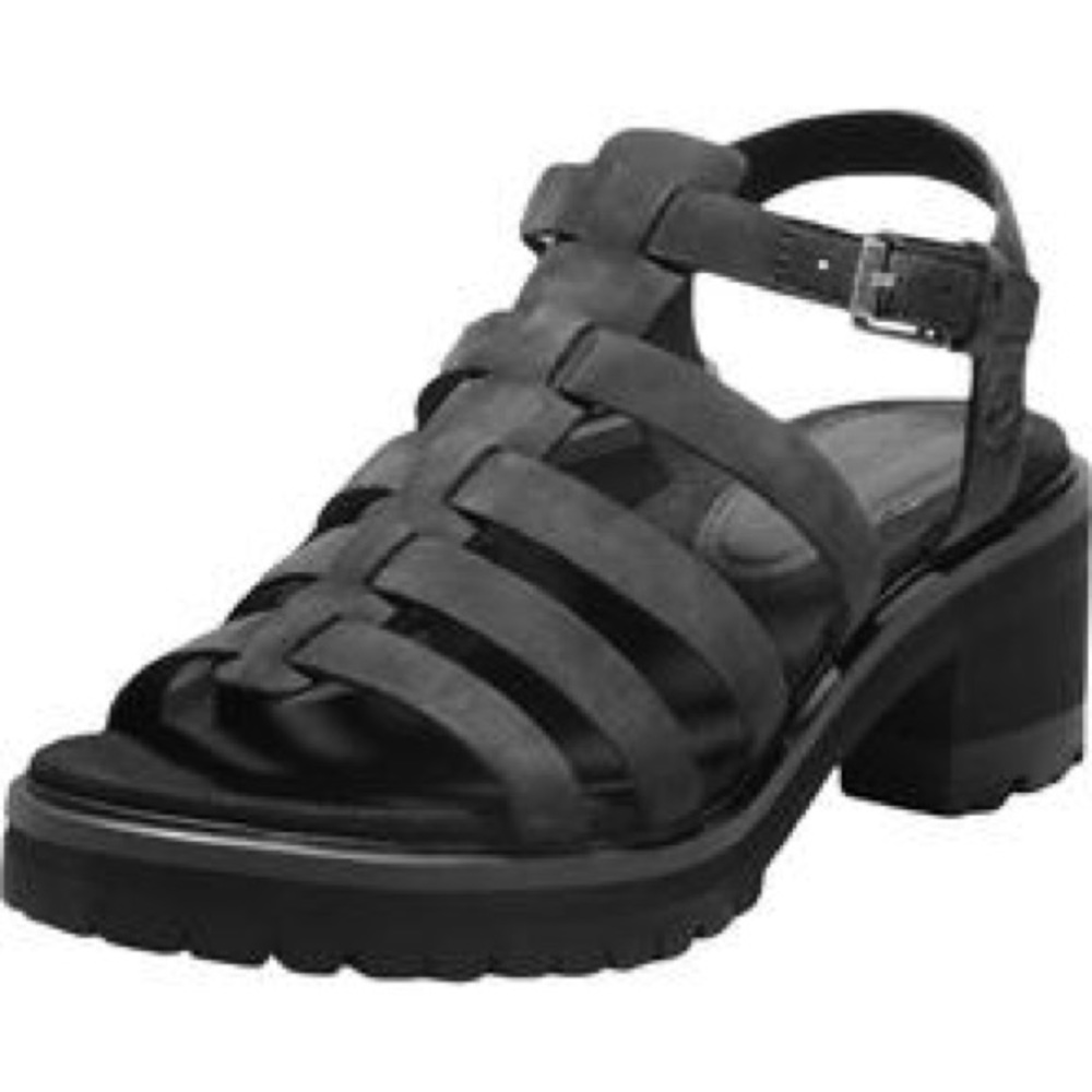 Timberland Black Strappy Heeled Gladiator Sandals! Size 6